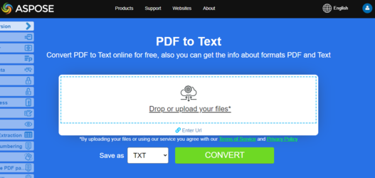 Aspose.PDF 변환 PDF를 무료 앱으로 텍스트로